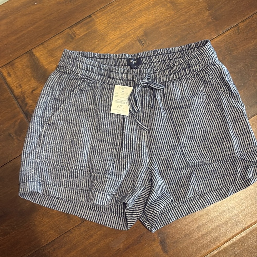 J Crew Factory linen blend striped shorts